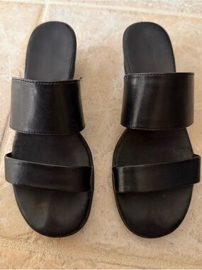 Aerosoles Badazzle Black Double Strap Slide Sandals – Women's Size 6.5M